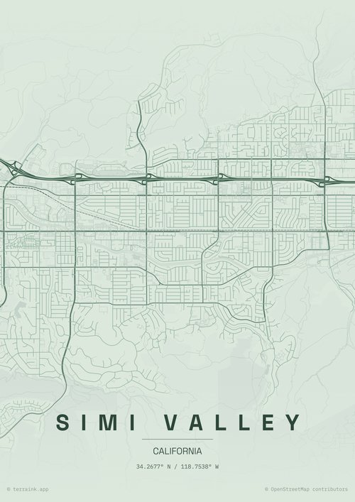 Map of Simi Valley, CA